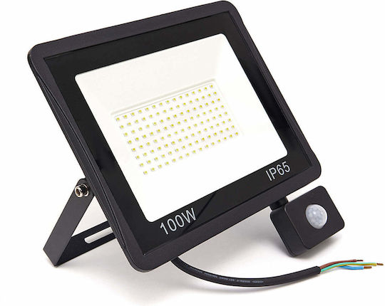 Προβολεας Led Αισθητηρα 100w 6500k 8000 Lumen