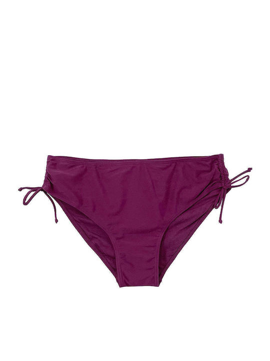 Set Bikini με Αφαιρούμενη Ενίσχυση Ψηλόμεσο Μπορντό