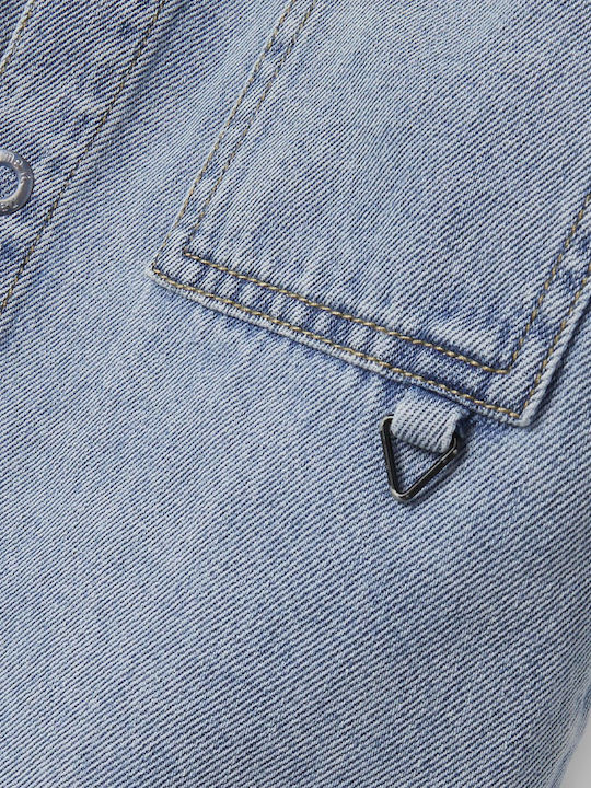 Παιδικό Πουκάμισο Κοντομάνικο Τζιν Light Blue Denim