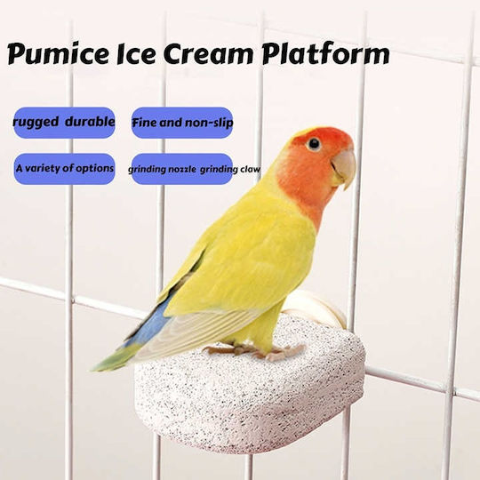 Calcium Stone Perch for Birds – Natural Nail & Beak Filing – Metal Screw M7xπ6.5xυ2.7cm