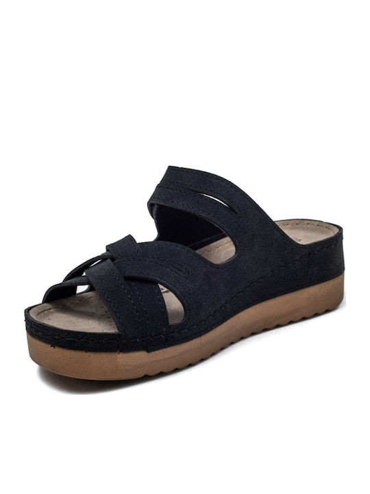 Flache Sandalen für Damen Flatforms in Schwarz Farbe