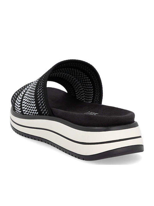 Leder Flache Sandalen für Damen Anatomisch Flatforms in Schwarz Farbe