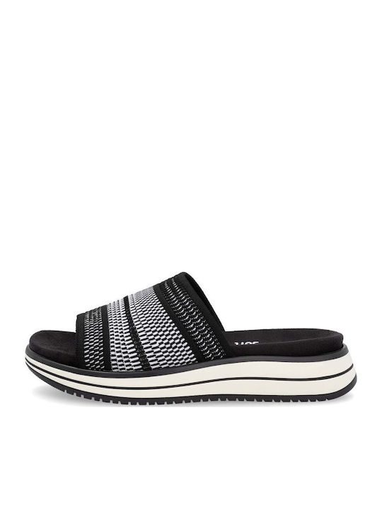 Leder Flache Sandalen für Damen Anatomisch Flatforms in Schwarz Farbe
