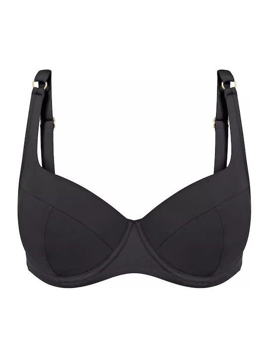 Padded Bikini Bra Summer Twist with Adjustable Straps Black