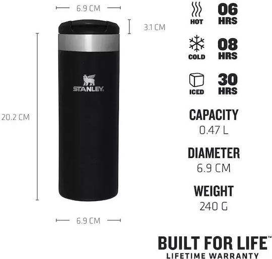 Stanley AeroLight Transit Glass Thermos Stainless Steel BPA Free 470ml Cream