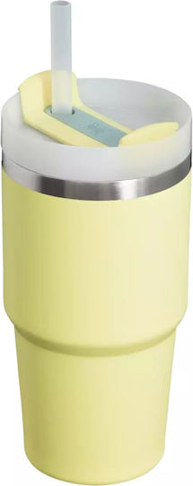 Stanley Quencher H2.0 FlowState Ποτήρι Θερμός Ανοξείδωτο BPA Free 590ml Pomelo με Καλαμάκι