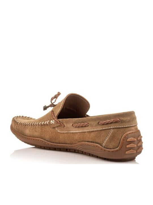 Δερμάτινα Ανδρικά Loafers σε Μπεζ Χρώμα