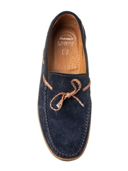 Leder Herren Mokassins in Blau Farbe