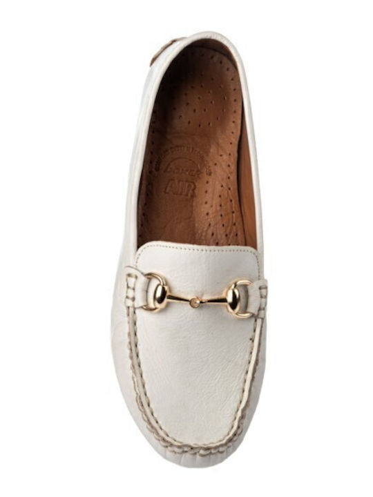 Leder Damen Loafers in Weiß Farbe