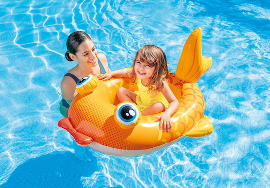 Intex Pool Cruisers Παιδική Φουσκωτή Βάρκα Κίτρινη 117x76εκ. Ψάρι