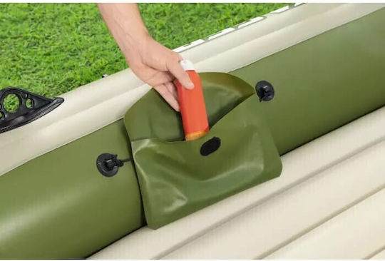 Bestway Hydro Force Voyager Χ4 Φουσκωτή Βάρκα 4 Ατόμων Πράσινη με 2 Κουπιά & Τρόμπα 350x145εκ.