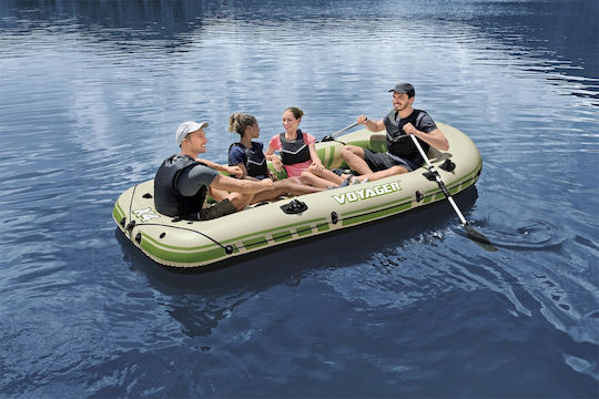 Bestway Hydro Force Voyager Χ4 Φουσκωτή Βάρκα 4 Ατόμων Πράσινη με 2 Κουπιά & Τρόμπα 350x145εκ.
