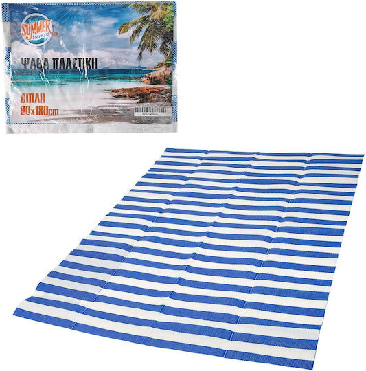 Summertiempo Ψάθα Παραλίας Πλαστική Μπλε 180x90εκ.