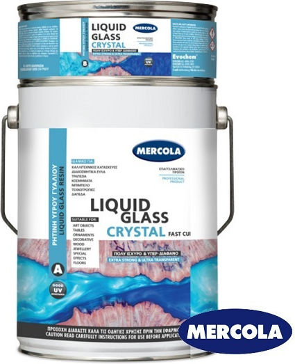 Mercola Liquid Glass Crystal Ρητίνη Δύο Συστατικών UV Resistant 300gr