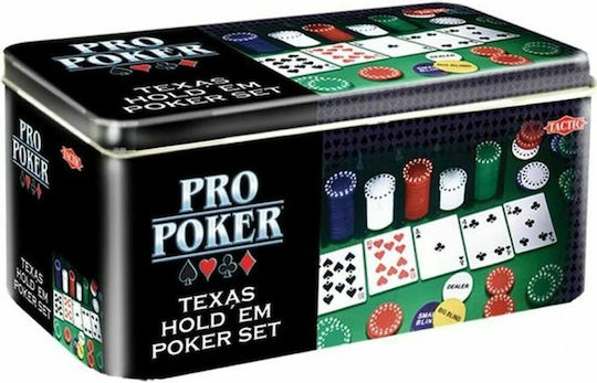 Tactic Propoker Texas Hold Em Set 160 Poker Chips in Metallic Box with 2 Decks