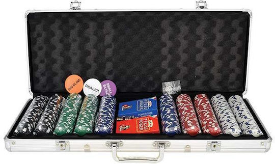 Set 500 Poker Chips 38mm / 11.5gr in Suitcase with 2 Decks