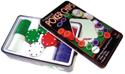 Texas Holdem Set 100 Fise de Poker 4gr in Cutie metalică