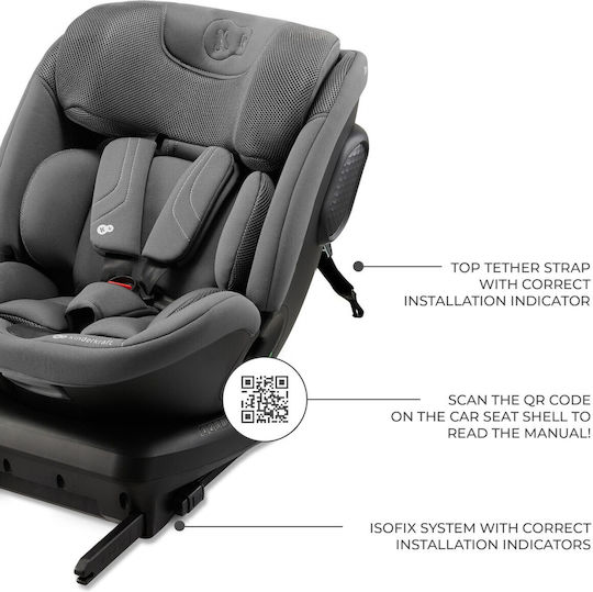 Kinderkraft Xpedition 3 Детско Столче за Кола i-Размер с Isofix Сив