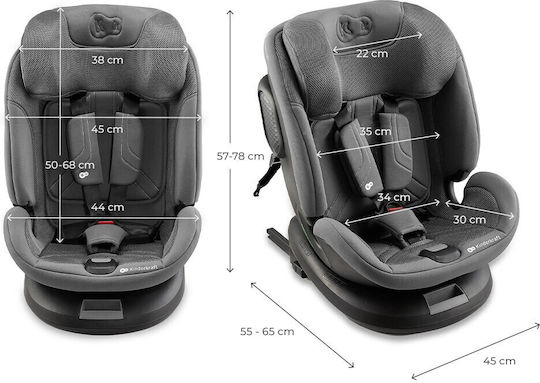 Kinderkraft Xpedition 3 Детско Столче за Кола i-Размер с Isofix Сив