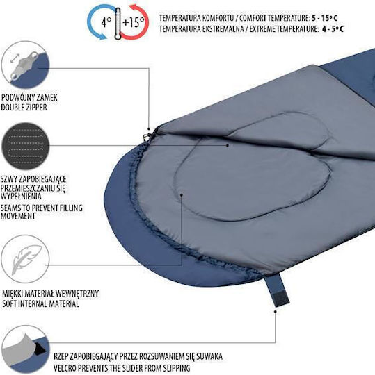 Nils Sleeping Bag Single Granatowo-szary