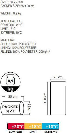 Hi-Tec Sleeping Bag Single Summer
