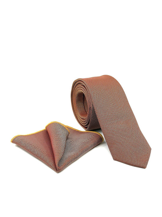 Legend Accessories Комплект Мъжки Кравати Отпечатани в Оранжев Цвят