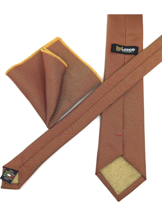 Legend Accessories Комплект Мъжки Кравати Отпечатани в Оранжев Цвят