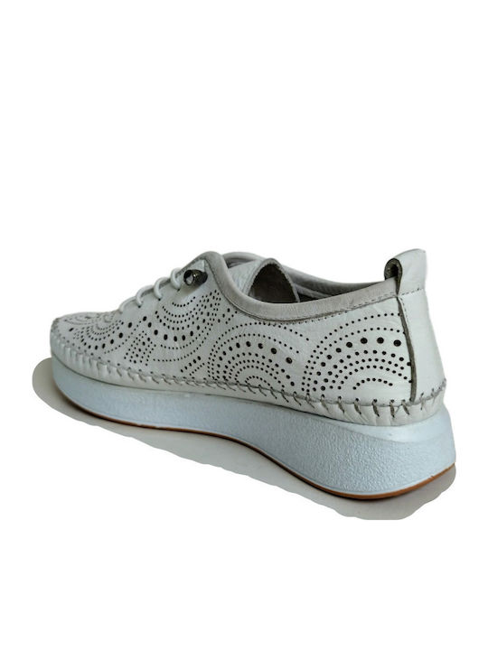 Ανατομικά Γυναικεία Slip-On Δερμάτινα Λευκά