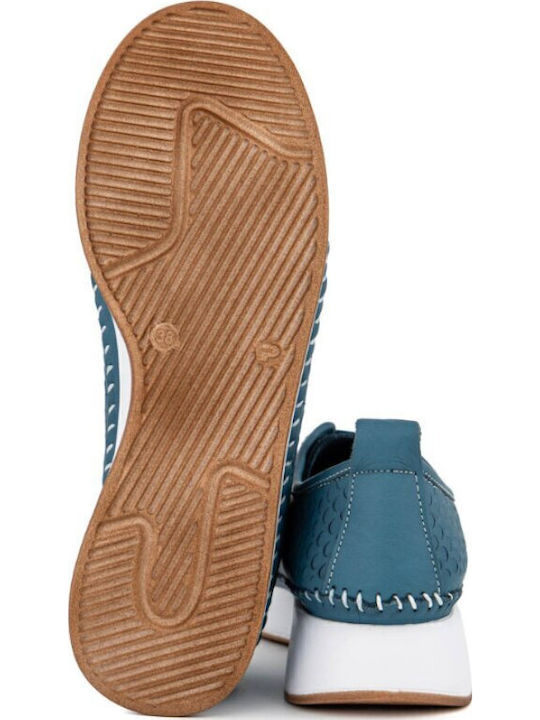 Γυναικεία Slip-On Δερμάτινα Μπλε