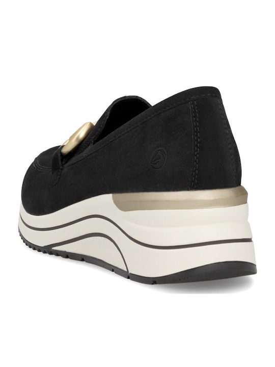 Ανατομικά Γυναικεία Slip-On Δερμάτινα Μαύρα