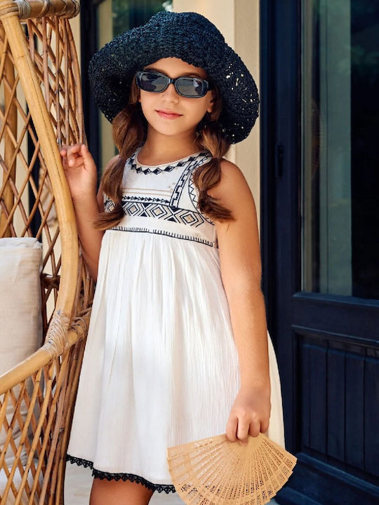 Kinderkleid Ärmellos Ecru