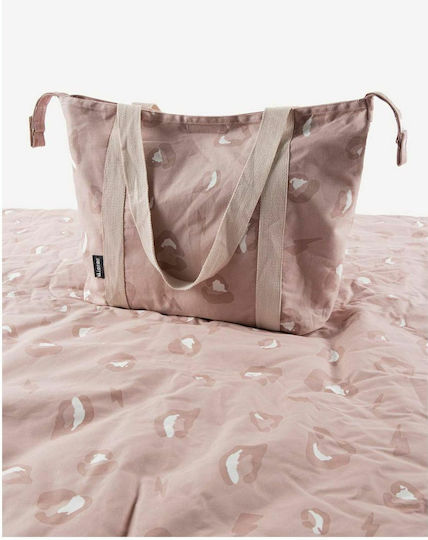 Minene Bettdecke 130x130cm Pink Leopard