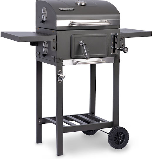 Berdsen Rostfreier Stahl Holzkohlegrill mit Deckel und Thermometer