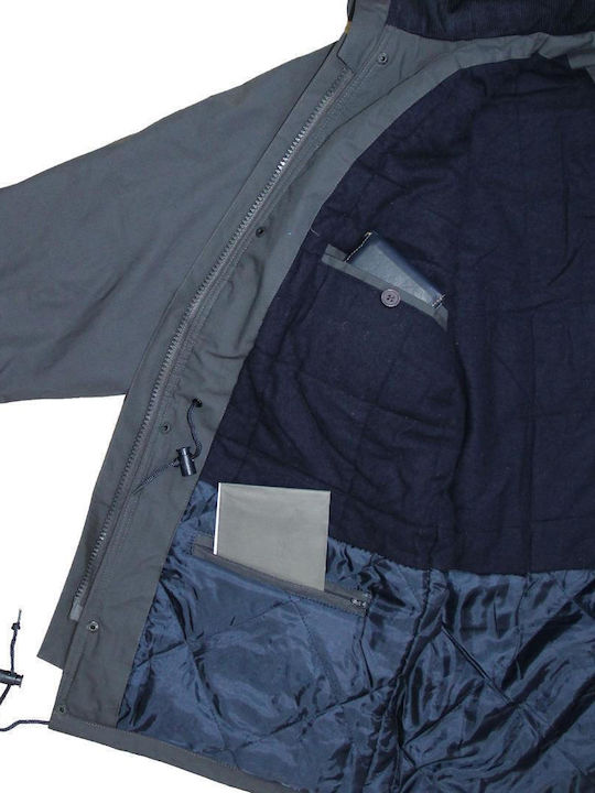 Il Mondo Work Jacket Cold with Removable Lining and Detachable Hood Gray
