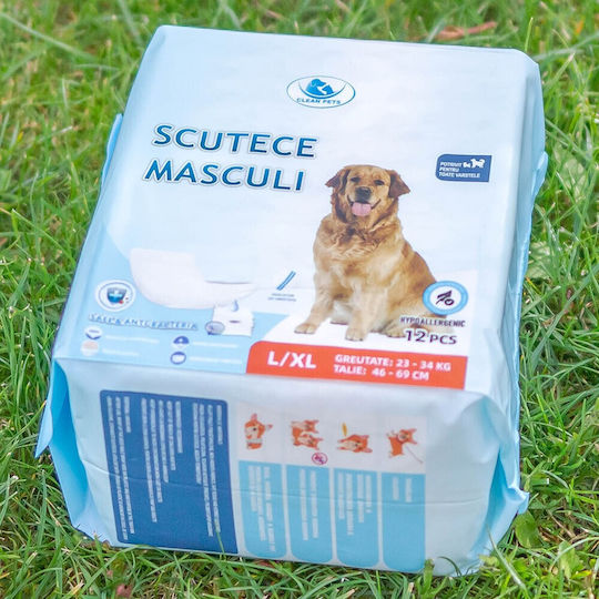 Clean Pets Schimb de scutece pentru câini Mare 12buc