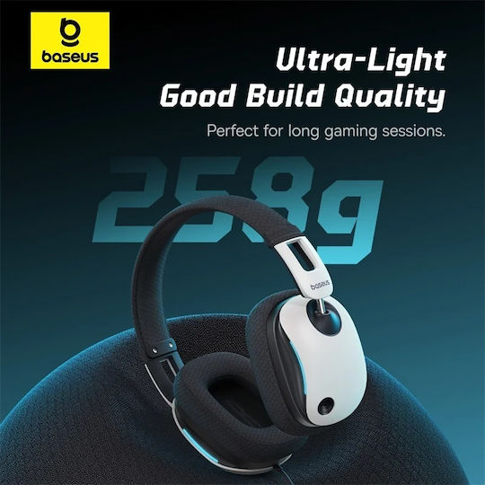 Baseus GoPlay 1+ Max Over Ear Gaming Headset με σύνδεση USB Λευκό for PC