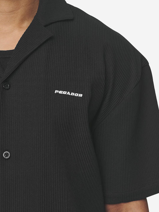 Short Sleeve Shirt in Oversized Line Black