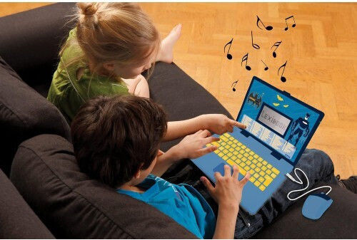 Lexibook Laptop Bilingv Batman Laptop/Tablet Electronic Educațional Pentru Copii De 4+ Ani