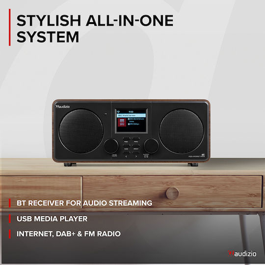 Audizio Foza Επιτραπέζιο Ραδιόφωνο Ρεύματος DAB+ με Bluetooth Wood