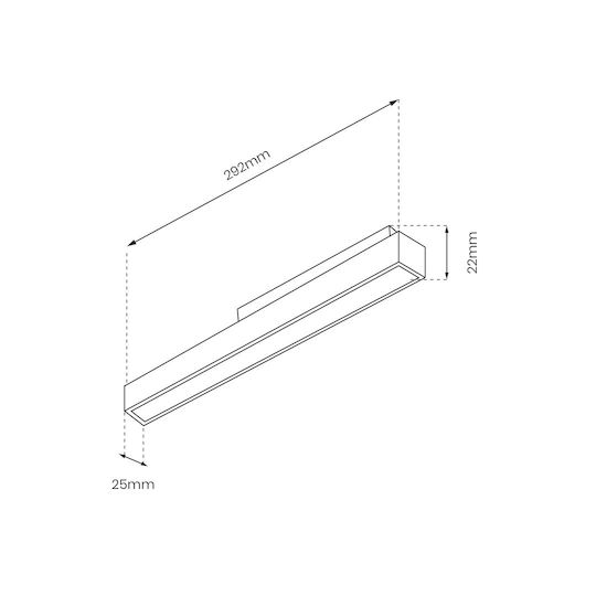 Eko Light Commercial Linear Recessed LED Wall Light 14W Warm White