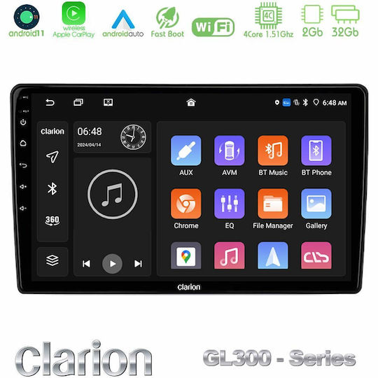 Clarion Car Audio System for Fiat Fullback Mitsubishi L200 2015-2019 with A/C (Bluetooth/USB/AUX/WiFi/GPS/Apple-Carplay/Android-Auto) with Touch Screen 9"