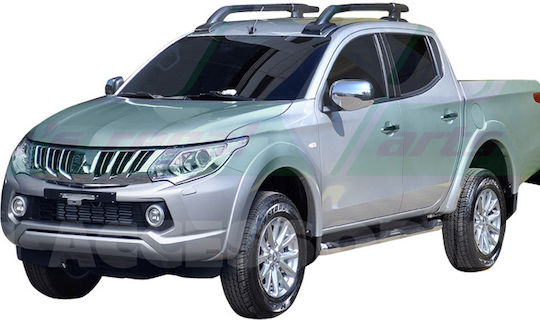Omtec für Fiat Vollrück Mitsubishi L200 für Autos mit Werksdachstangen (ohne Beine) Schwarze