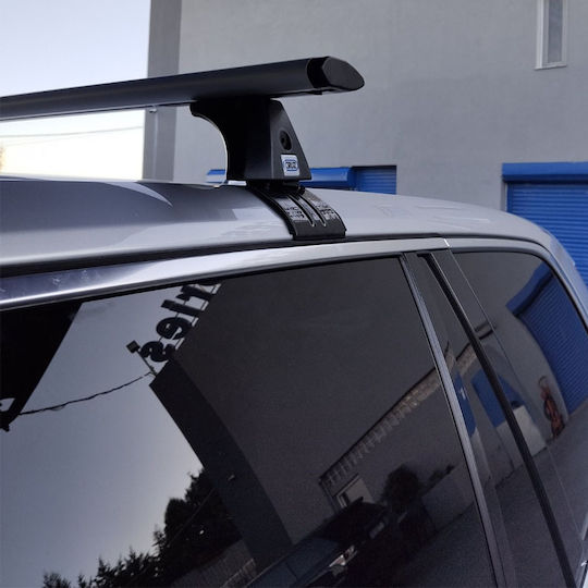 Bare de acoperiș aerodinamice din aluminiu Cruz Airo T-128cm Set picioare pentru Volvo Xc90 2015+ Fără balustradă Argintii 2 bucăți