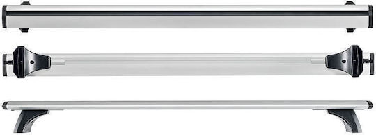 Bare de acoperiș aerodinamice din aluminiu Cruz Airo T-128cm Set picioare pentru Volvo Xc90 2015+ Fără balustradă Argintii 2 bucăți