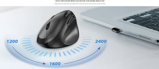 Genius Ergo 8350S Ασύρματο Εργονομικό Bluetooth Vertical Ποντίκι Μαύρο
