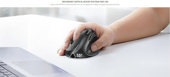 Genius Ergo 8350S Ασύρματο Εργονομικό Bluetooth Vertical Ποντίκι Μαύρο