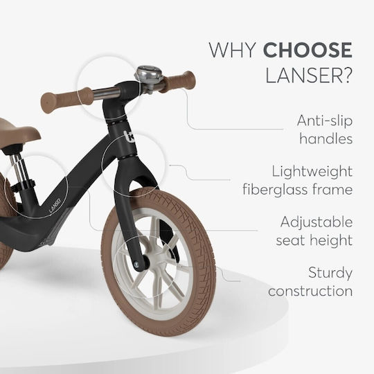Kikka Boo Детски велосипед за баланс Lanser Черен