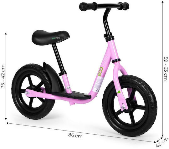 Ecotoys Bicicletă de Echilibru pentru Copii Roz