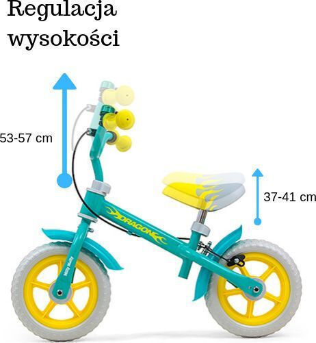 Milly Mally Детски велосипед за баланс Dragon Balance Bike Зелен