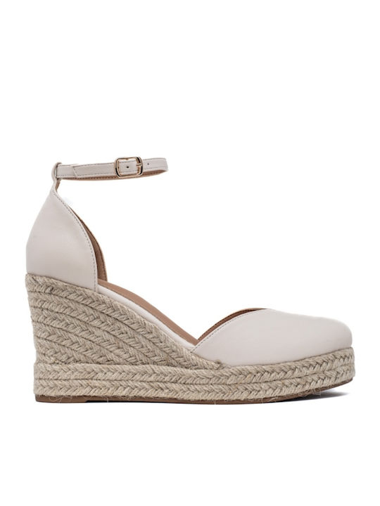 Damenplattformen im Espadrilles-Stil Beige